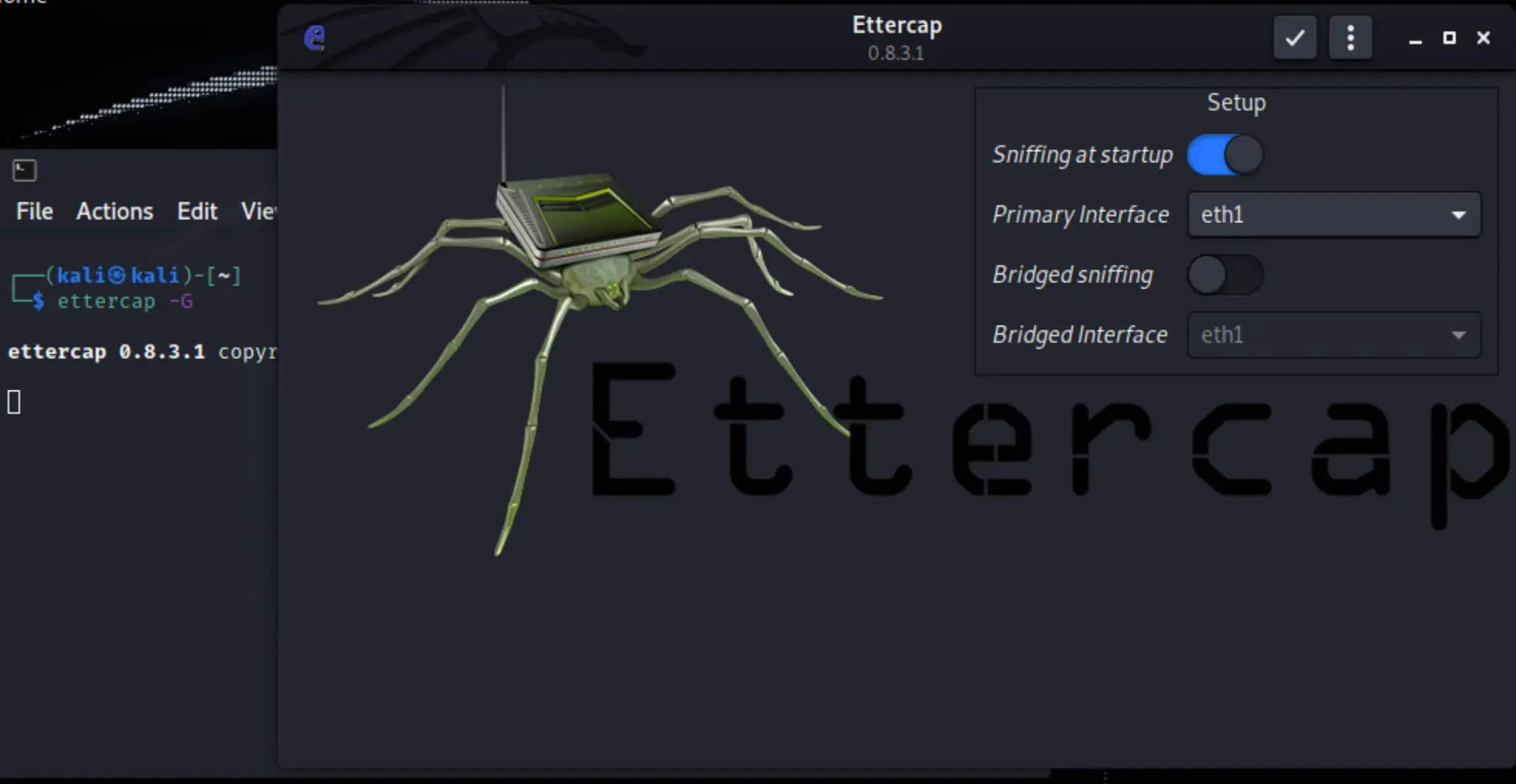 Ettercap Select Network